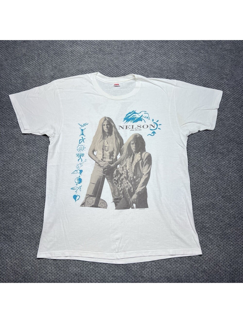 Vintage 1989 Nelson Twins Band Shirt XL Music Tour Rare Men’s White Double Sided